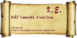 Körmendi Evelina névjegykártya